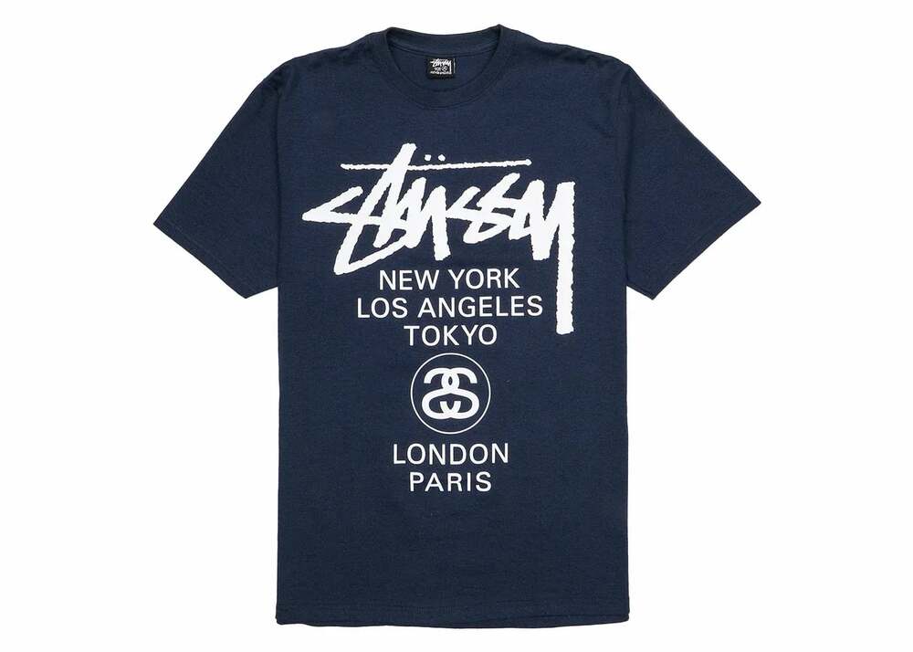 Stüssy World Tour Tee Navy Blue